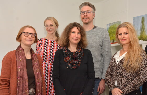 Das Team des PSZ (v.l.n.r.): Daphne Remke, Szilvia Wittmann, Lena Wilms, Dirk Kensche und Lumnije Krasniqi (Foto: Wolfgang Teipel)